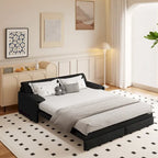 Canapé-lit convertible 3 en 1 avec rangement latéral, canapé-lit escamotable Queen de 168 cm, lit causeuse en velours