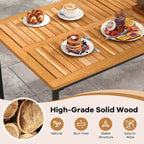 Ensemble repas de jardin 7 pièces pour 6 personnes avec trou pour parasol à cadre métallique