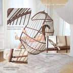 Fauteuil suspendu de luxe en forme d'œuf sans support pour l'intérieur, fauteuil en forme d'œuf d'extérieur de 158 kg, balancelle en forme d'œuf sans support