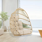Fauteuil suspendu de luxe en forme d'œuf sans support pour l'intérieur, fauteuil en forme d'œuf d'extérieur de 158 kg, balancelle en forme d'œuf sans support