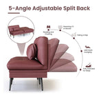Canapé Futon Convertible, Canapé-lit Dossier Réglable sur 5 Angles avec 2 Oreillers, Fauteuil Inclinable Style Moderne