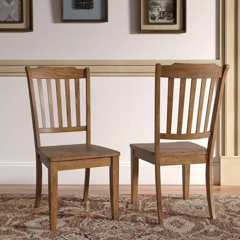Chaises de salle à manger Ronda à dossier en bois (paquet de 2)