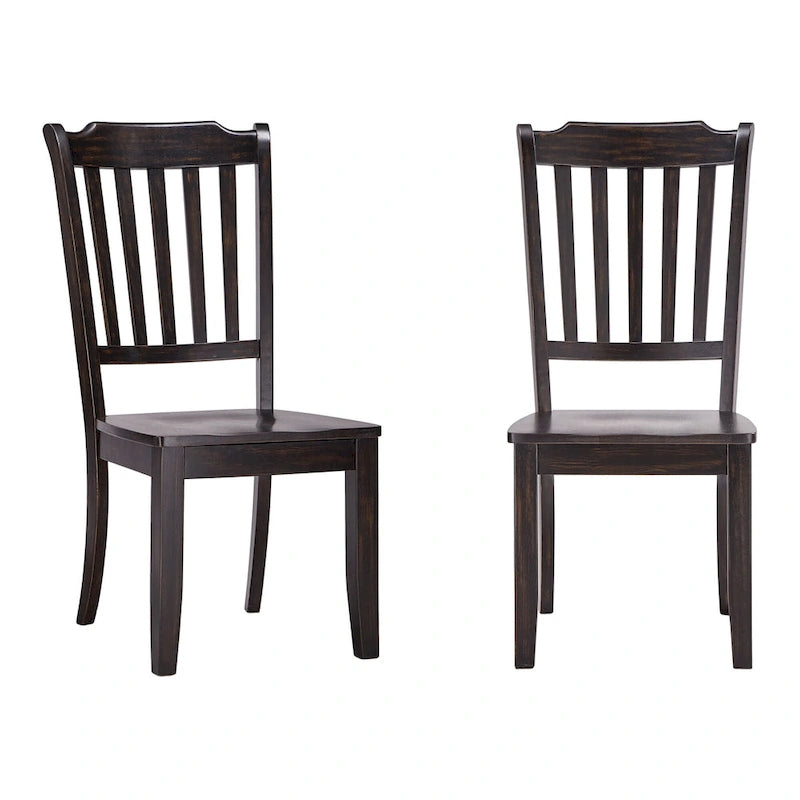 Chaises de salle à manger Ronda à dossier en bois (paquet de 2)