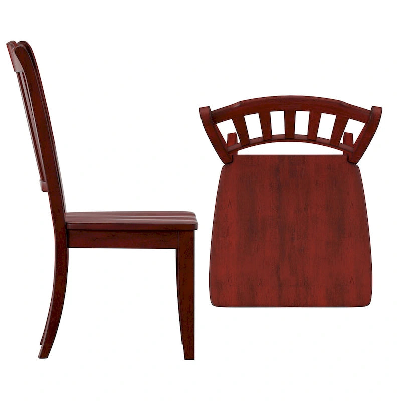 Chaises de salle à manger Ronda à dossier en bois (paquet de 2)