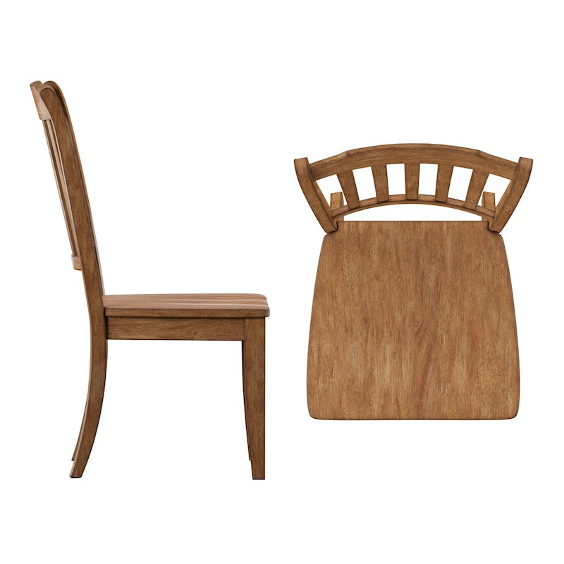 Chaises de salle à manger Ronda à dossier en bois (paquet de 2)