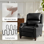 Fauteuil inclinable en cuir véritable Gabriela Mid-Century Modern avec garniture cloutée
