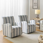 Fauteuil pivotant traditionnel Pancy avec motif à rayures Jacobean