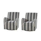 Fauteuil pivotant traditionnel Pancy avec motif à rayures Jacobean