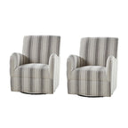 Fauteuil pivotant traditionnel Pancy avec motif à rayures Jacobean