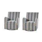 Fauteuil pivotant traditionnel Pancy avec motif à rayures Jacobean