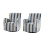 Fauteuil pivotant traditionnel Pancy avec motif à rayures Jacobean