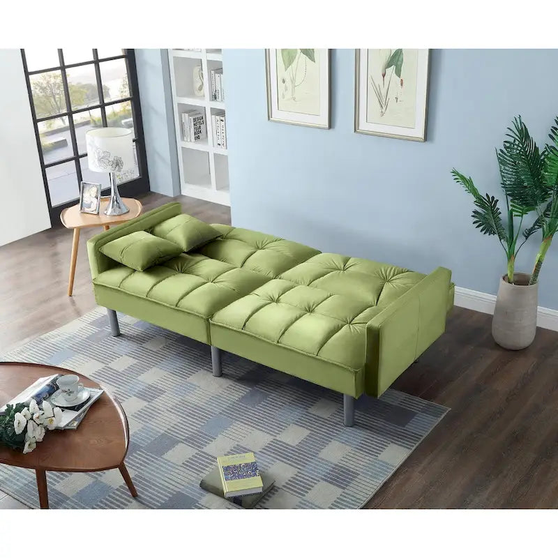 75.6 Joli canapé-lit convertible en velours Futon Causeuses