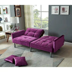 75.6 Joli canapé-lit convertible en velours Futon Causeuses