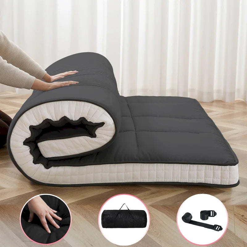 Matelas Futon Japonais Enroulable avec Sac de Rangement