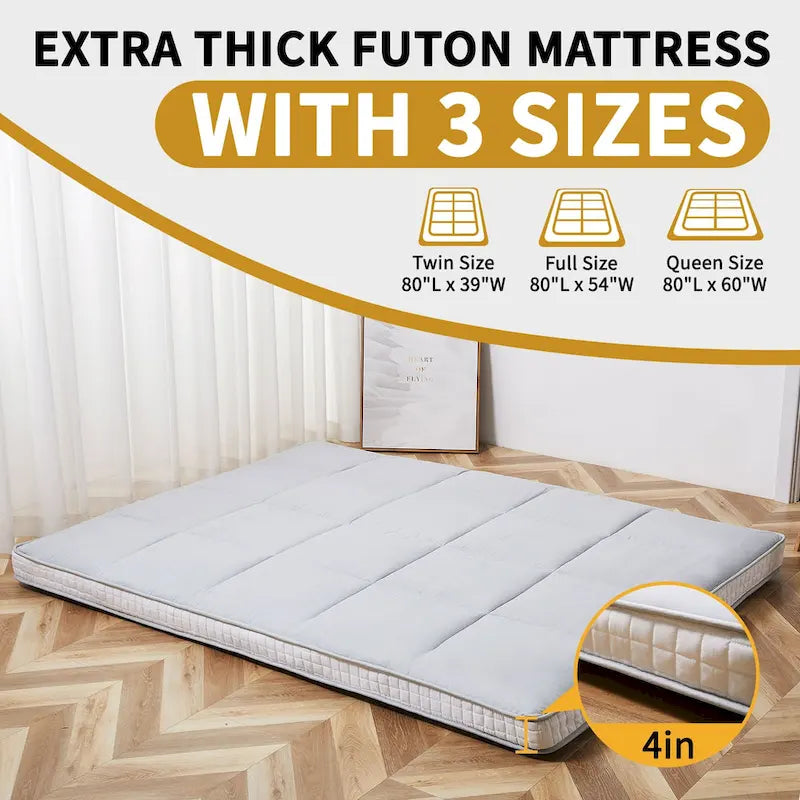 Matelas Futon Japonais Enroulable avec Sac de Rangement