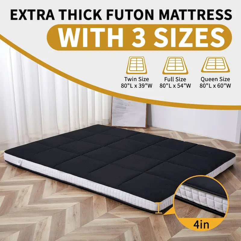 Matelas Futon Japonais Enroulable avec Sac de Rangement