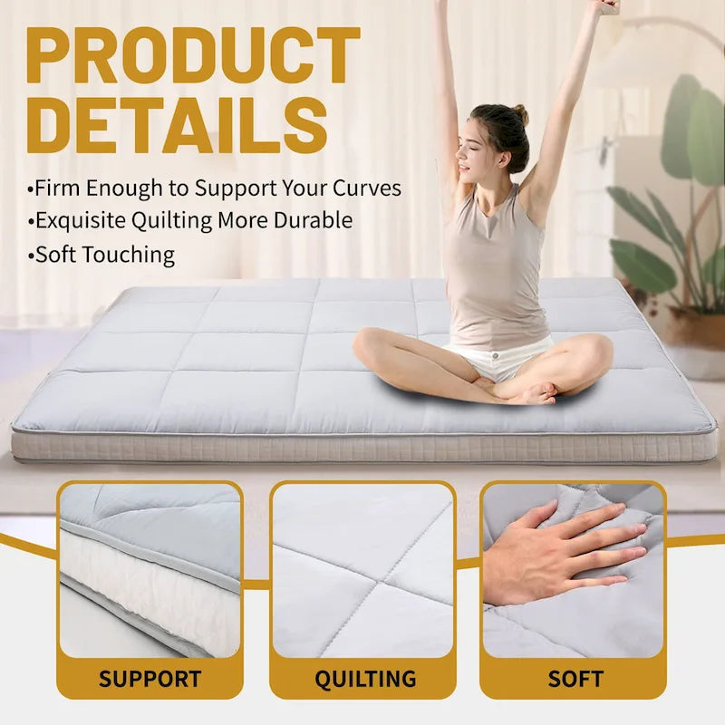 Matelas Futon Japonais Enroulable avec Sac de Rangement