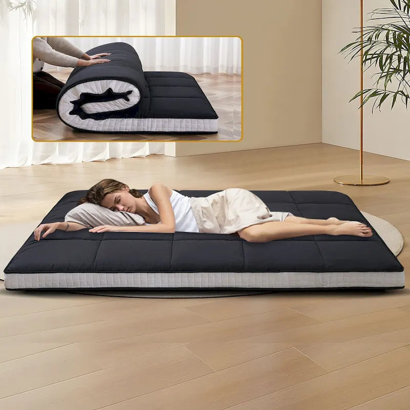 Matelas Futon Japonais Enroulable avec Sac de Rangement