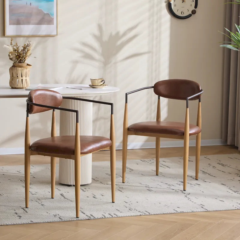 Chaises de salle à manger Elmore rembourrées au design industriel moderne avec structure en fer
