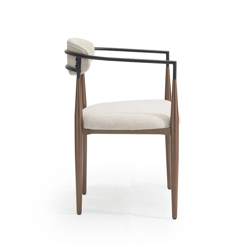 Chaises de salle à manger Elmore rembourrées au design industriel moderne avec structure en fer