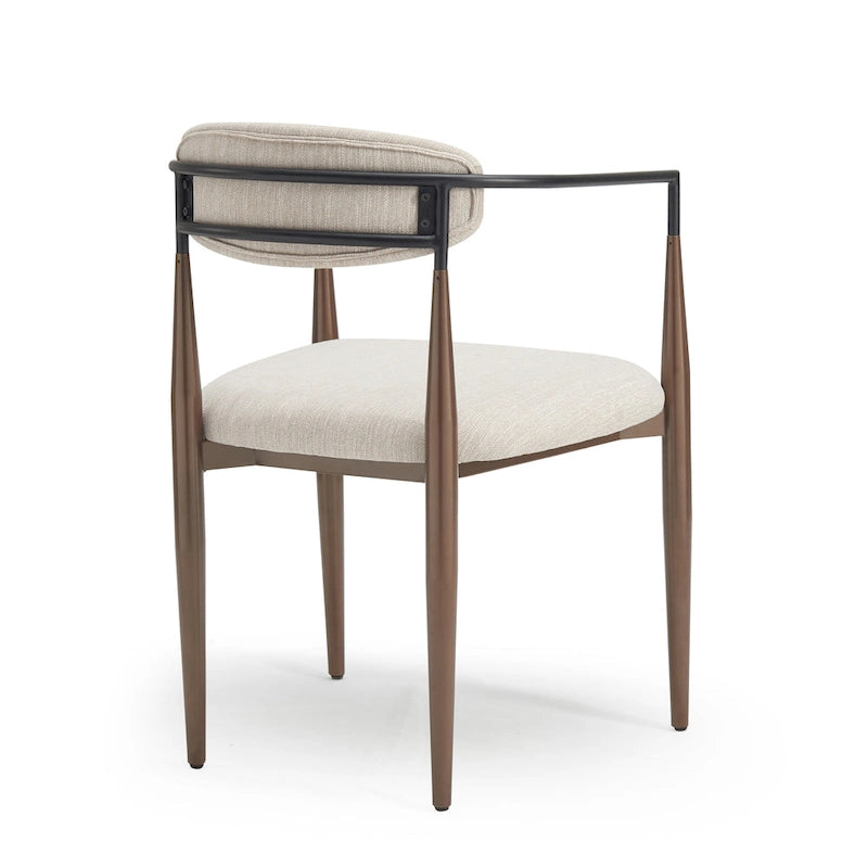 Chaises de salle à manger Elmore rembourrées au design industriel moderne avec structure en fer