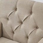 2 Fauteuil d'appoint capitonné avec oreiller lombaire Beige/Gris/Bleu clair