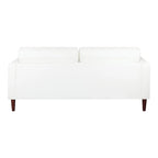 Canapé moderne en cuir véritable avec pieds en bois et coussin traversin supplémentaire