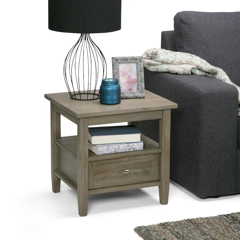Table d'appoint rectangulaire de transition en BOIS MASSIF Norfolk de 20 pouces de large