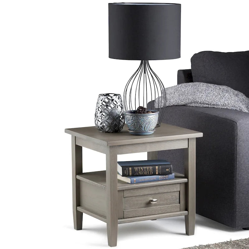 Table d'appoint rectangulaire de transition en BOIS MASSIF Norfolk de 20 pouces de large