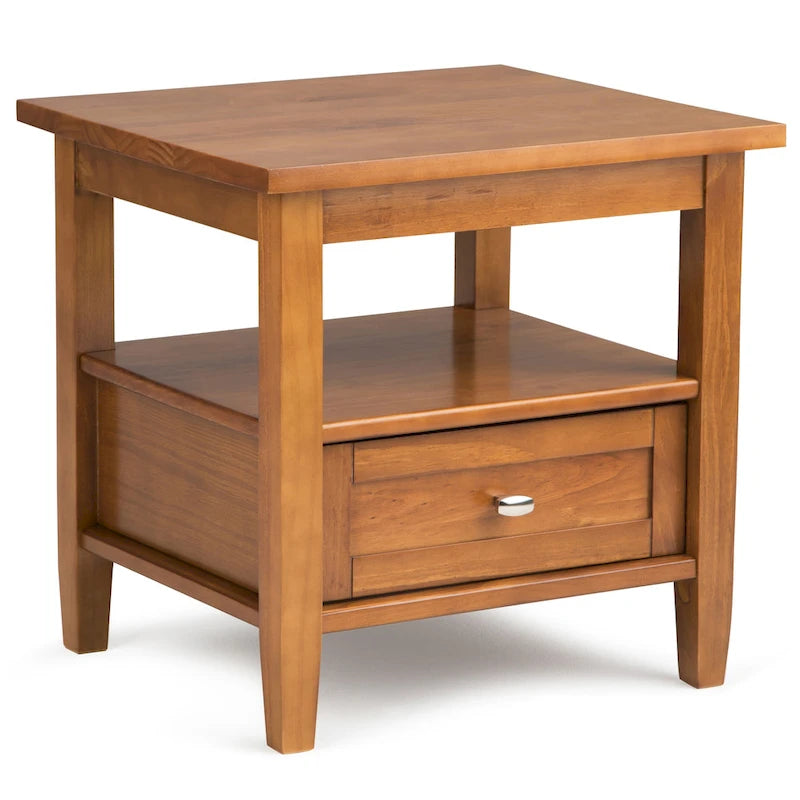 Table d'appoint rectangulaire de transition en BOIS MASSIF Norfolk de 20 pouces de large