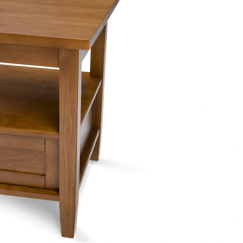 Table d'appoint rectangulaire de transition en BOIS MASSIF Norfolk de 20 pouces de large