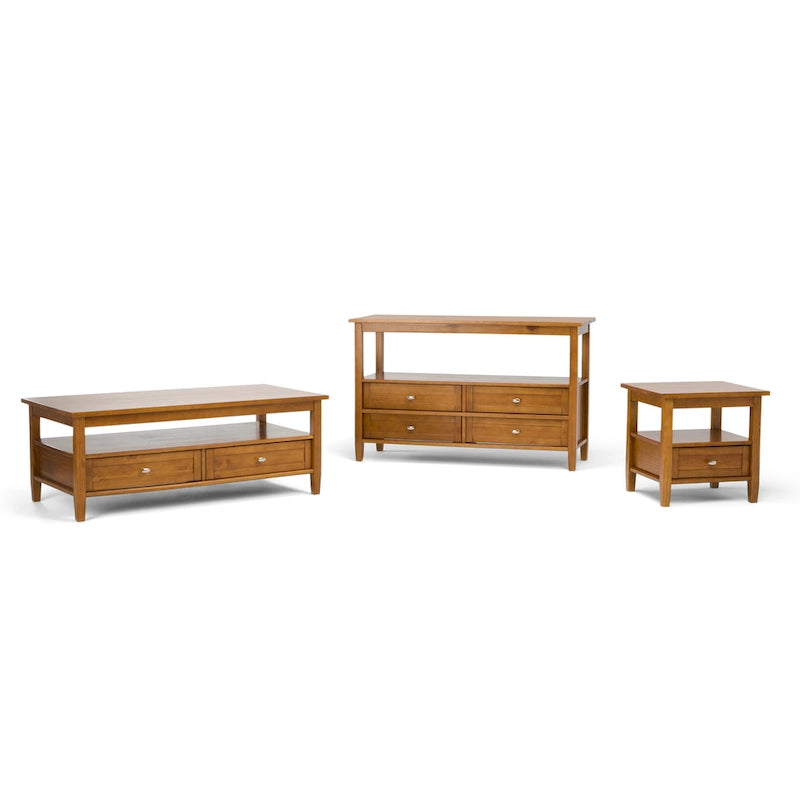 Table d'appoint rectangulaire de transition en BOIS MASSIF Norfolk de 20 pouces de large