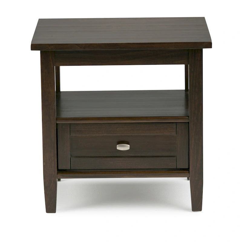 Table d'appoint rectangulaire de transition en BOIS MASSIF Norfolk de 20 pouces de large