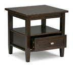 Table d'appoint rectangulaire de transition en BOIS MASSIF Norfolk de 20 pouces de large