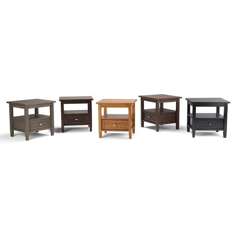 Table d'appoint rectangulaire de transition en BOIS MASSIF Norfolk de 20 pouces de large