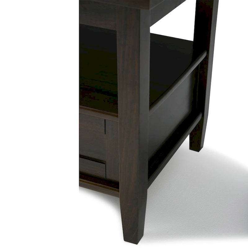 Table d'appoint rectangulaire de transition en BOIS MASSIF Norfolk de 20 pouces de large