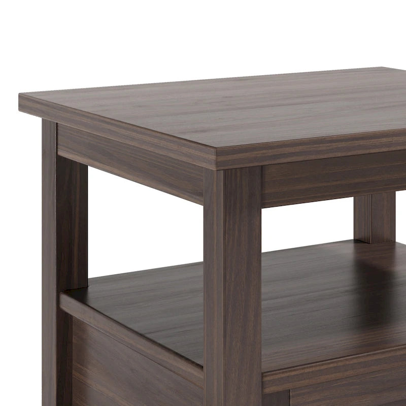 Table d'appoint rectangulaire de transition en BOIS MASSIF Norfolk de 20 pouces de large