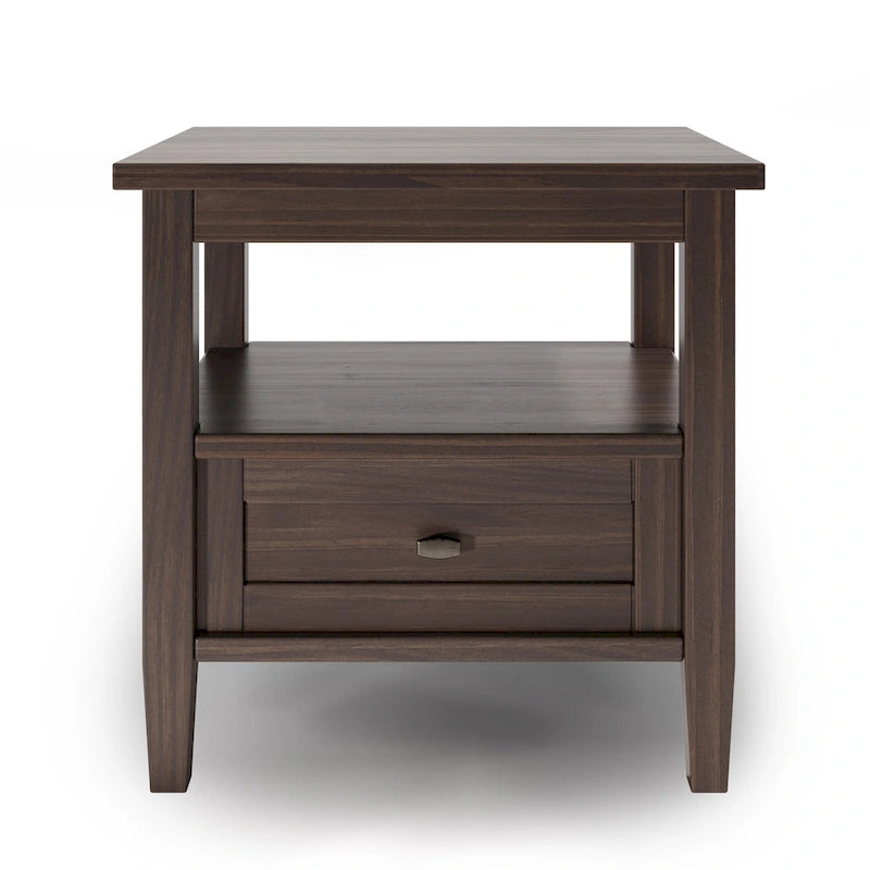 Table d'appoint rectangulaire de transition en BOIS MASSIF Norfolk de 20 pouces de large