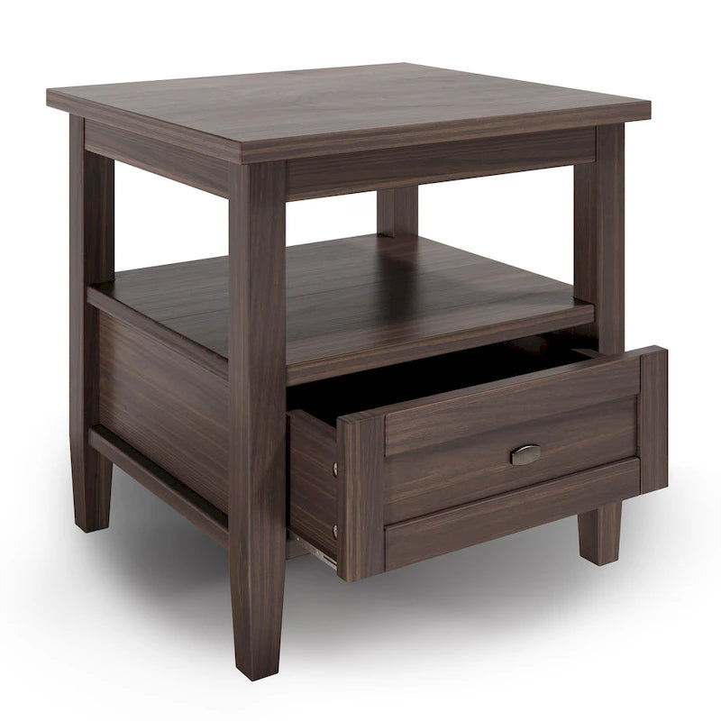 Table d'appoint rectangulaire de transition en BOIS MASSIF Norfolk de 20 pouces de large