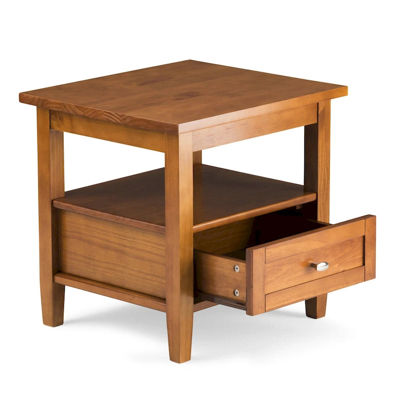 Table d'appoint rectangulaire de transition en BOIS MASSIF Norfolk de 20 pouces de large
