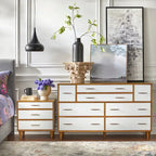 Commode Ana style Mid-Century avec 8 tiroirs