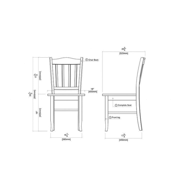 Chaises de salle à manger Shaker (paquet de 2)