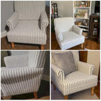 Fauteuil d'appoint rembourré en lin avec pieds pour salon