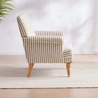 Fauteuil d'appoint rembourré en lin avec pieds pour salon