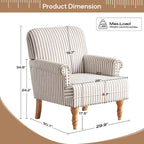 Fauteuil d'appoint rembourré en lin avec pieds pour salon