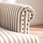 Fauteuil d'appoint rembourré en lin avec pieds pour salon