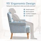 Fauteuil d'appoint rembourré en lin avec pieds pour salon