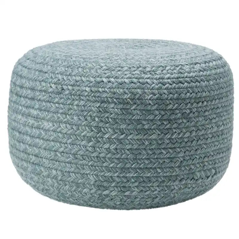 Pouffe/Repose-pieds d'intérieur/extérieur rond en polyester Saba Solar – 45 x 45 x 30 cm