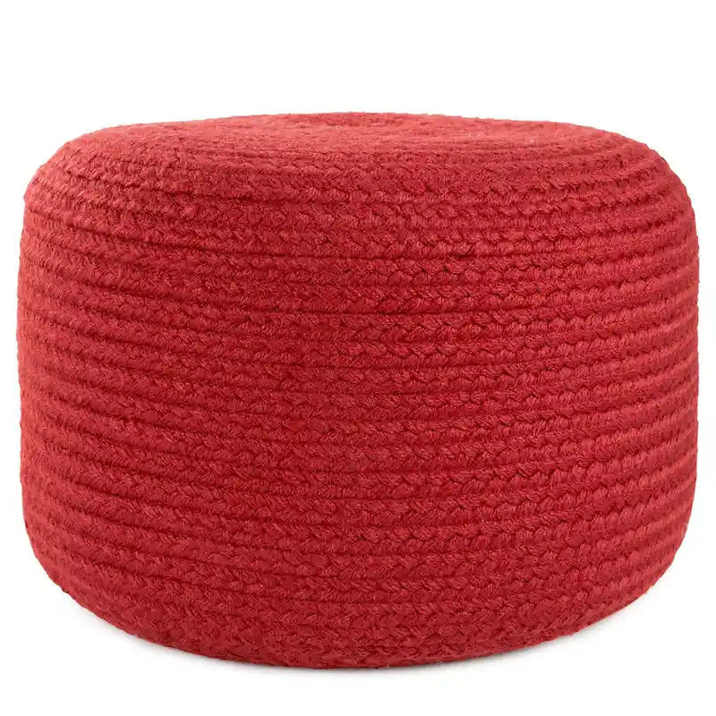 Pouffe/Repose-pieds d'intérieur/extérieur rond en polyester Saba Solar – 45 x 45 x 30 cm