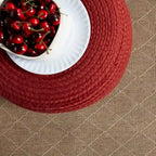 Pouffe/Repose-pieds d'intérieur/extérieur rond en polyester Saba Solar – 45 x 45 x 30 cm